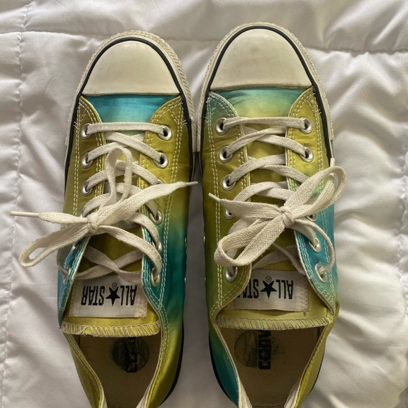 Converse all stars psychedelic green/ blue  shoes men’s size 6 women’s size 8 - Picture 3 of 11
